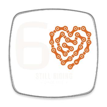 60 Years Bicycle Still Riding Birthday Gift - Square fridge magnet - white - Front
