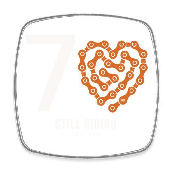 70 Years Bike Still Riding Birthday Gift - Square fridge magnet - white - Front