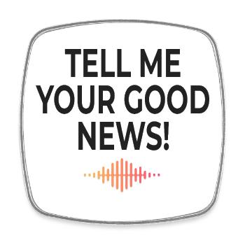 Tell Me Your Good News Minimal - Square fridge magnet - white - Front