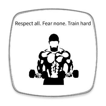 Stylized Bodybuilder Silhouette - Square fridge magnet - white - Front