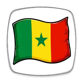Senegal flag illustration - Square fridge magnet - white - Front