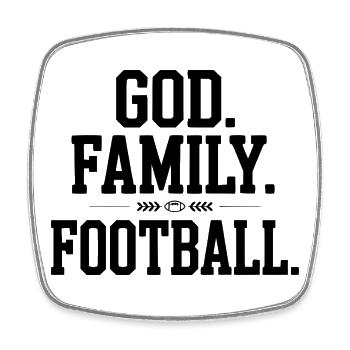 God. Family. Football. - Square fridge magnet - white - Front