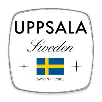 Uppsala, Suède, Coordonnées Souvenir de voyage - Magnet carré - blanc - Devant