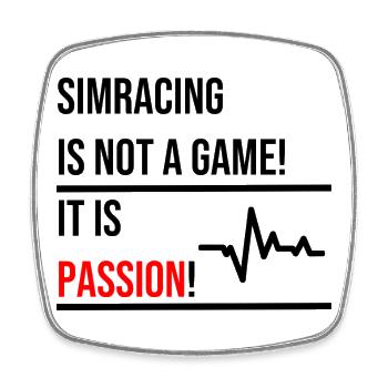 Simracing is not a Game - Square fridge magnet - white - Front