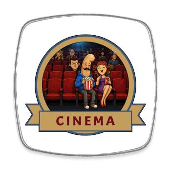 Kek & Ina in the cinema - gag of life - Square fridge magnet - white - Front