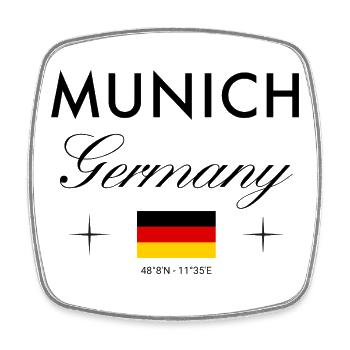 Munich Germany Coordinates Travel Souvenir - Square fridge magnet - white - Front