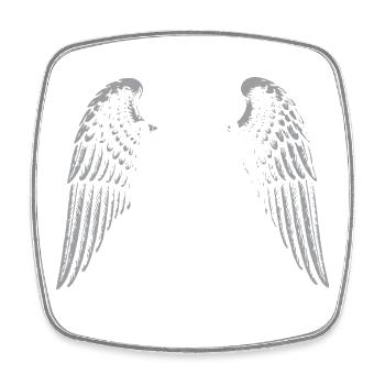 Winged Rock and Roll - Square fridge magnet - white - Front