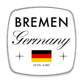 Bremen Deutschland Koordinaten Reise Souvenir - Viereckiger Kühlschrankmagnet - Weiß - Vorne