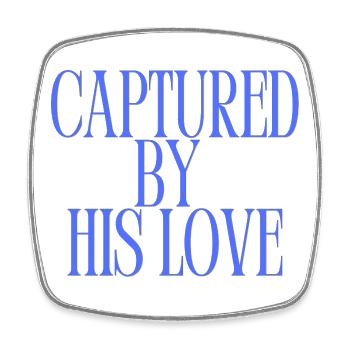 Captured By His Love Blue Christian Quote - Square fridge magnet - white - Front