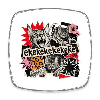Funny Bengal Cats Complaining Meme - Square fridge magnet - white - Front