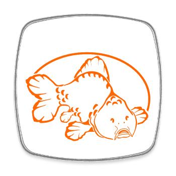 Fische_angeln_002_carp_fishing - Square fridge magnet - white - Front
