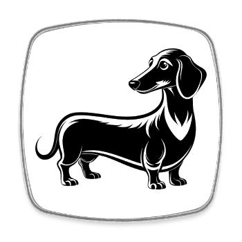 Extra Long Daschund - Square fridge magnet - white - Front