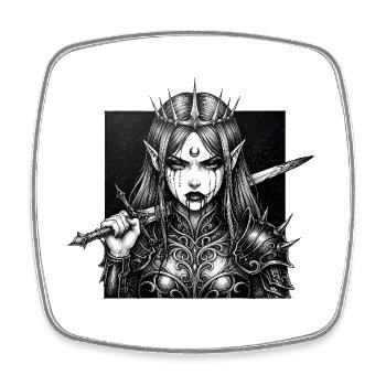 Moon Queen Elven Warrior - Square fridge magnet - white - Front