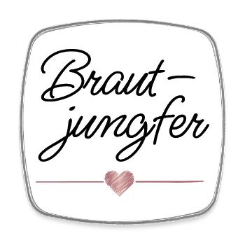 Brautjungfer Herz Hochzeit Team Braut - Viereckiger Kühlschrankmagnet - Weiß - Vorne
