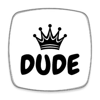 Dude Krone Hip Hop Rap Street Art (Noir) - Magnet carré - blanc - Devant