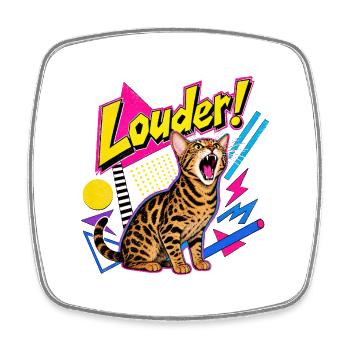 Chat perçant des années 90 de Memphis Bengal - Magnet carré - blanc - Devant