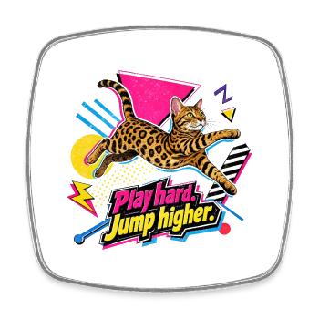 Memphis Bengal Cat des années 90 - Magnet carré - blanc - Devant