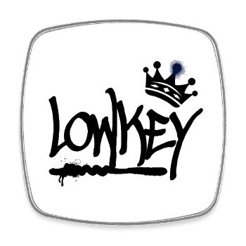 Lowkey Graffiti Tag Krone Hip Hop (black) - Square fridge magnet - white - Front
