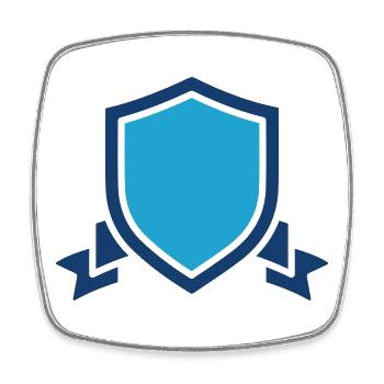 Blason bleu, blason, emblème vierge, insigne héraldique - Magnet carré - blanc - Devant