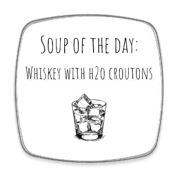 Soupe du jour - Soupe du jour - Pour les amateurs de whisky - Magnet carré - blanc - Devant
