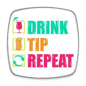 waiter bartender bartender bartender barchef - Square fridge magnet - white - Front