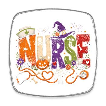 Nurse Nurse Halloween - Square fridge magnet - white - Front