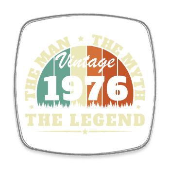 1976 Vintage Rétro Cadeau D’anniversaire - Magnet carré - blanc - Devant