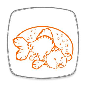 Fische_angeln_002_carp_fishing - Viereckiger Kühlschrankmagnet - Weiß - Vorne