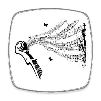 Musiknoten Musik Musiker Notenschlüssel Noten - Viereckiger Kühlschrankmagnet - Weiß - Vorne