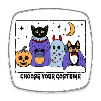 Niedliche Halloween Kostümparty  - Viereckiger Kühlschrankmagnet - Weiß - Vorne
