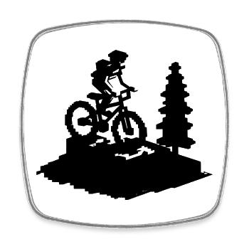 Mountainbike Liebhaber Pixel Grafik - Viereckiger Kühlschrankmagnet - Weiß - Vorne
