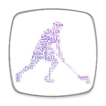 Geschenkidee für einen Floorball-Fan mit Stockball - Viereckiger Kühlschrankmagnet - Weiß - Vorne