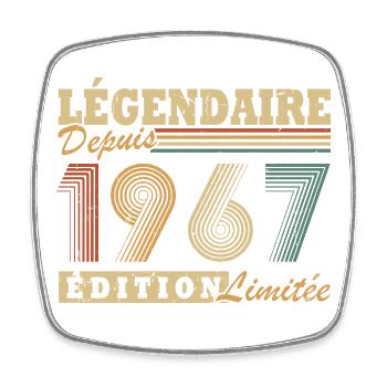 Legendär seit 1967 Limited Edition Vintage - Viereckiger Kühlschrankmagnet - Weiß - Vorne