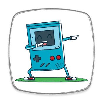 Blauer Gamecontroller - Viereckiger Kühlschrankmagnet - Weiß - Vorne