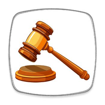 Richter am Gavel Court - Viereckiger Kühlschrankmagnet - Weiß - Vorne