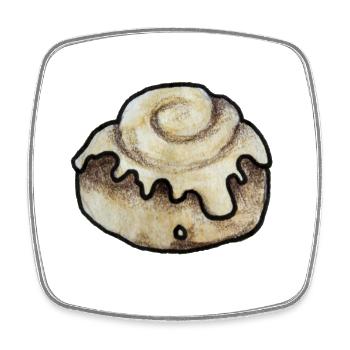 Zimtschnecken-Illustration - Viereckiger Kühlschrankmagnet - Weiß - Vorne