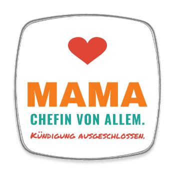 Mama – Chefin von allem - Viereckiger Kühlschrankmagnet - Weiß - Vorne
