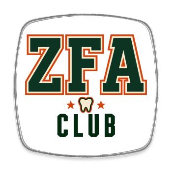 ZFA Club – Zahnmedizinisches Praxisteam - Viereckiger Kühlschrankmagnet - Weiß - Vorne