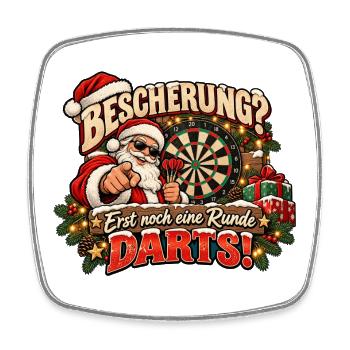 Darts lustiges weihnachtliches Motiv Dart-Motiv - Viereckiger Kühlschrankmagnet - Weiß - Vorne