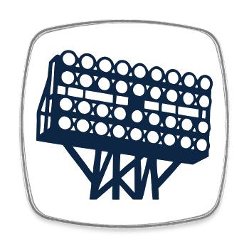 Stadion Flutlicht Grafik - Viereckiger Kühlschrankmagnet - Weiß - Vorne