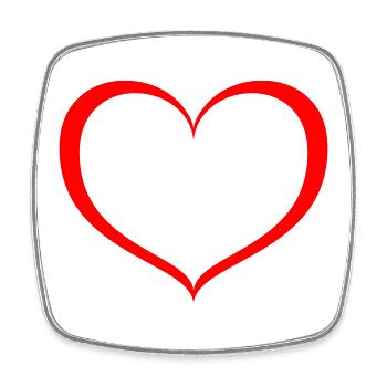 Heart - Square fridge magnet - white - Front