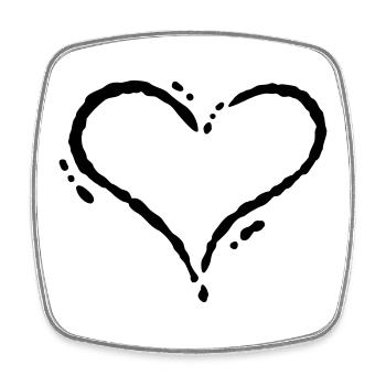 Herz - Scribble (Zeichnung) - Viereckiger Kühlschrankmagnet - Weiß - Vorne