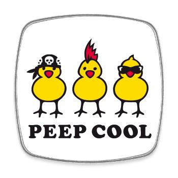 Peep Cool - Viereckiger Kühlschrankmagnet - Weiß - Vorne