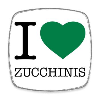 I LOVE ZUCCHINIS Zucchini Vegetables - Square fridge magnet - white - Front