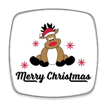 merry christmas - Square fridge magnet - white - Front