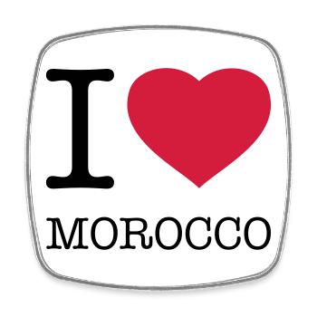 J’AIME LE MAROC Marokko - Magnet carré - blanc - Devant