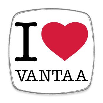I LOVE VANTAA Finnland - Viereckiger Kühlschrankmagnet - Weiß - Vorne
