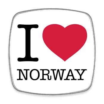 I LOVE NORWAY Norge Norwegen - Magnet carré - blanc - Devant