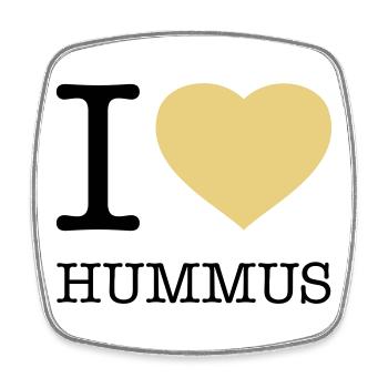 I LOVE HUMMUS - Viereckiger Kühlschrankmagnet - Weiß - Vorne