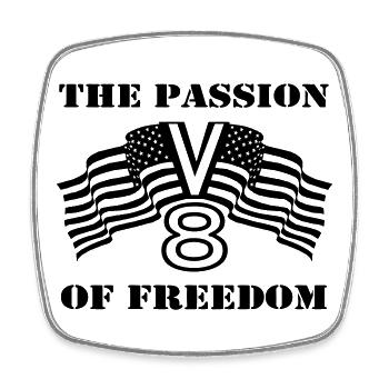 V8,Muscle-Car,Werkstatt,Garage,Auto,Freedom(25) - Viereckiger Kühlschrankmagnet - Weiß - Vorne